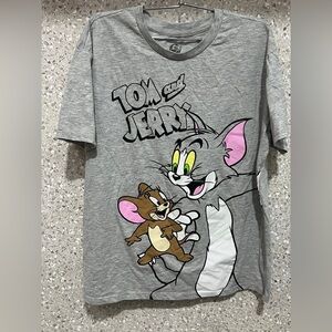 Gray and Pink Polo Shirt with Playful Cartoon Design